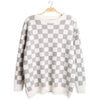 Checkered Pullover Sweater Lounge Pajama Top