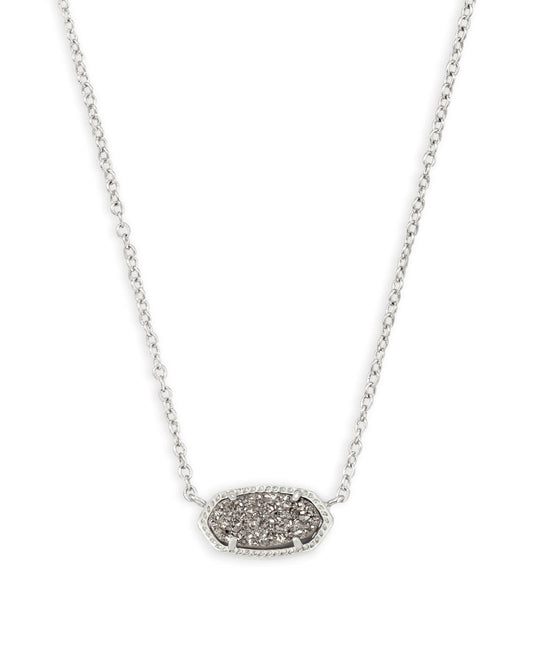 Silver Elisa Platinum Drusy Necklace