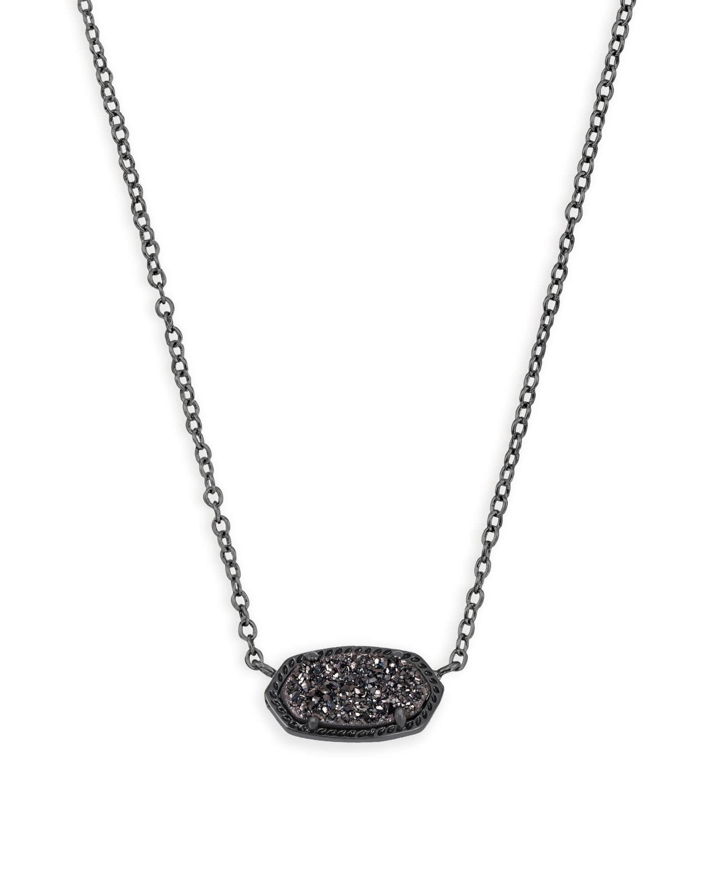 Gunmetal Elisa Black Drusy Necklace