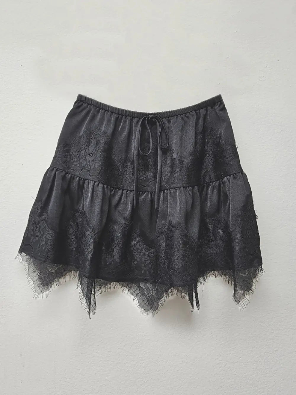 Satin Lace Mini Skirt