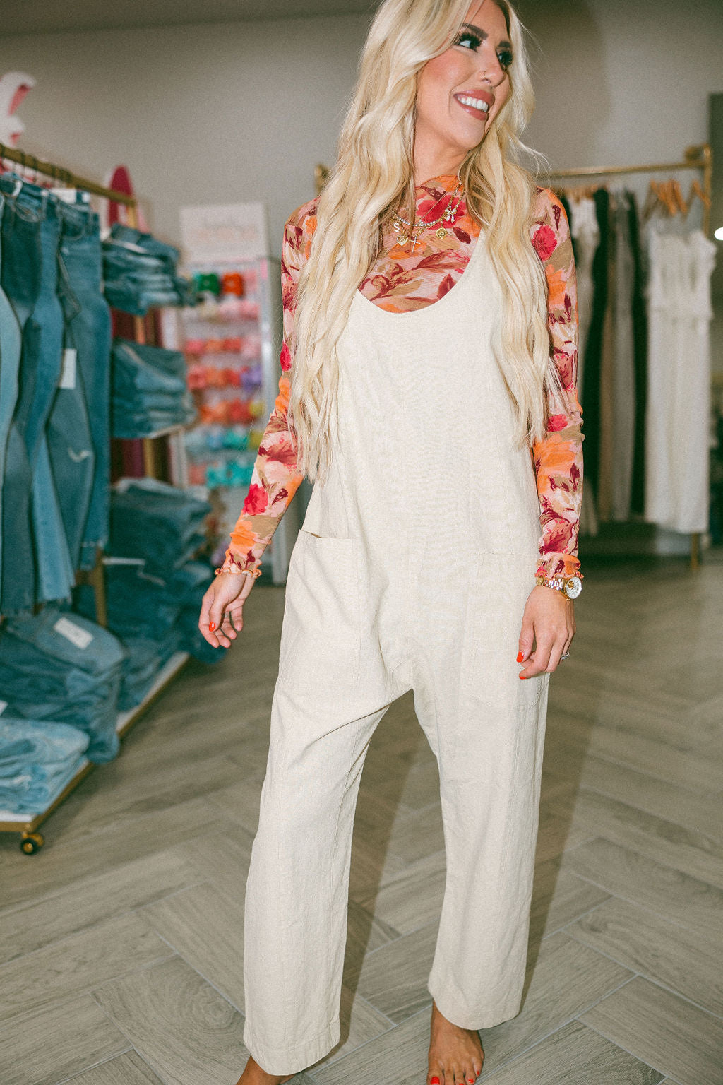 Floral Mesh Top