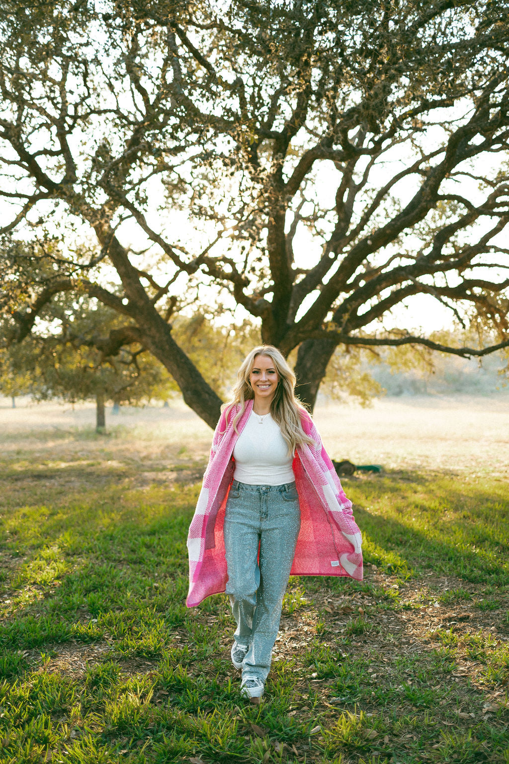 Pink Gingham Cardigan