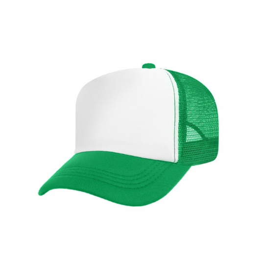 Kelly Green And White Trucker Hats