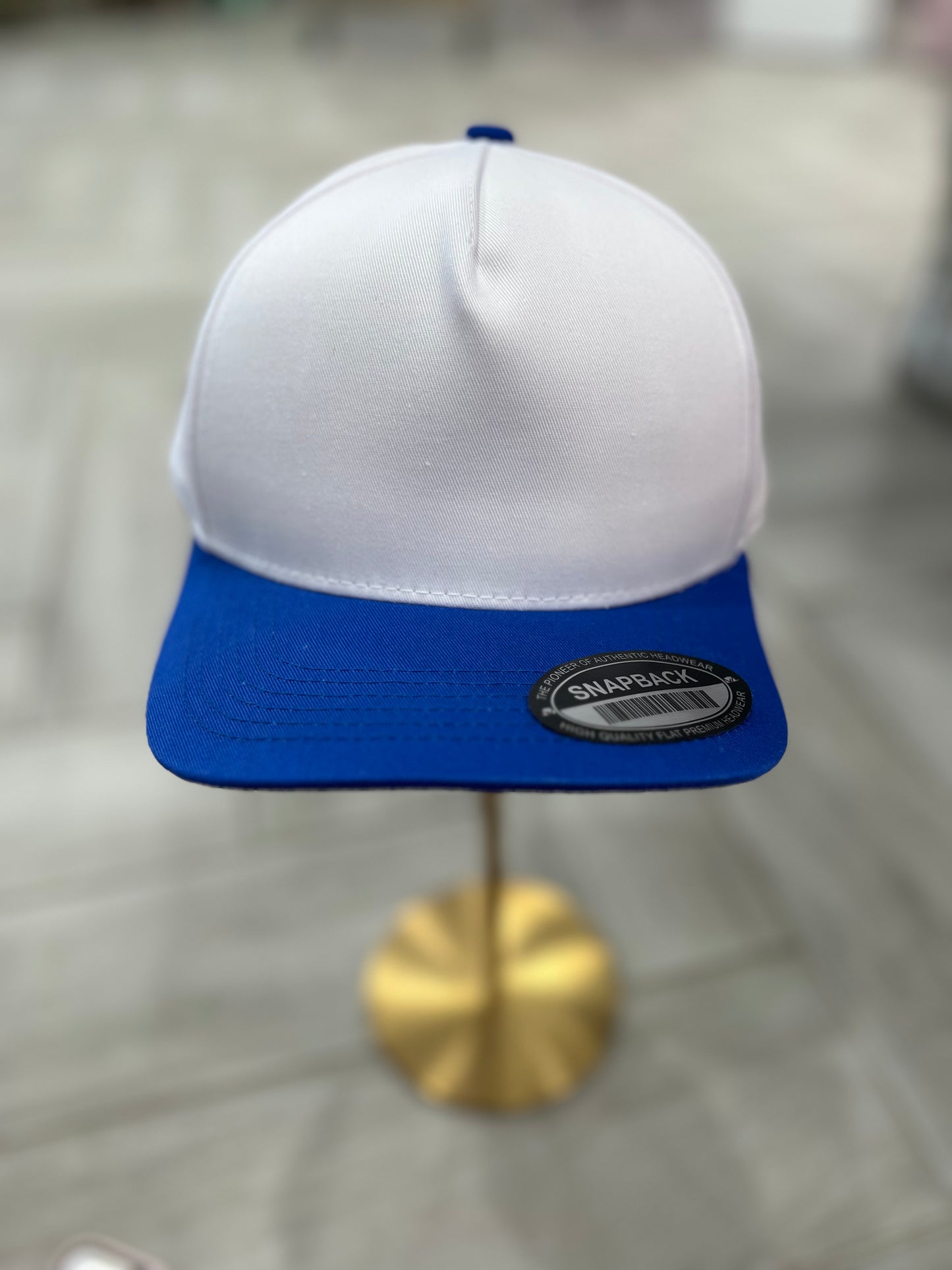 White & Royal Blue Hat