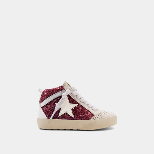 Toddler Paulina-Dark Red Glitter Sneaker