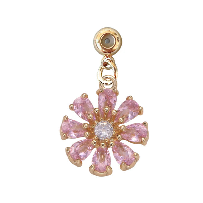 Pink Starflower Drop Charm