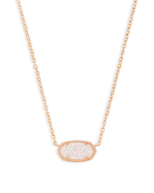 Rose Gold Elisa Iridescent Drusy Necklace