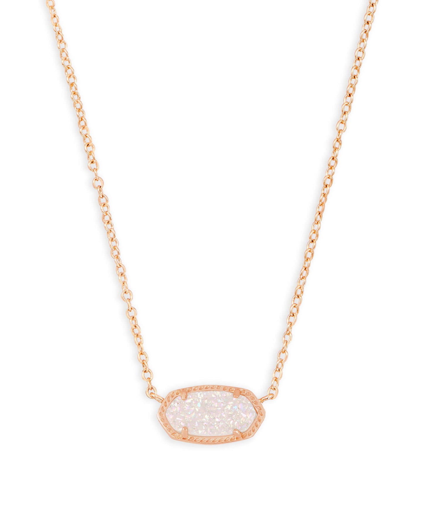 Rose Gold Elisa Iridescent Drusy Necklace