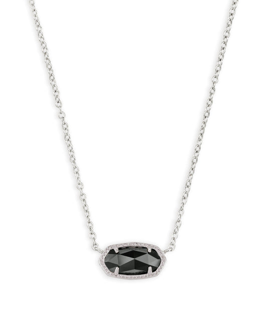 Silver Elisa Black Necklace