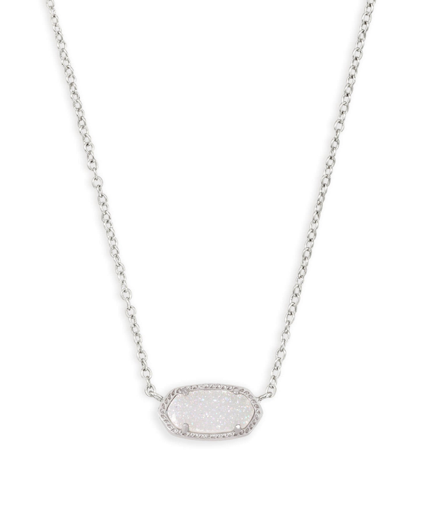 Silver Elisa Iridescent Drusy Necklace