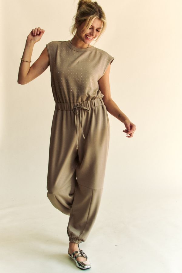 Rhinestone Jogger Jumpsuit