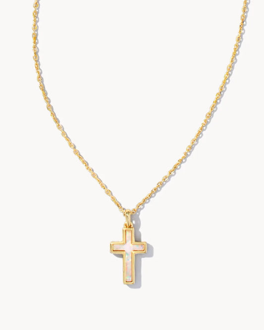 Opal Cross Necklace