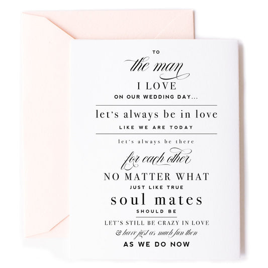 To The Man I Love On Our Wedding Day Card