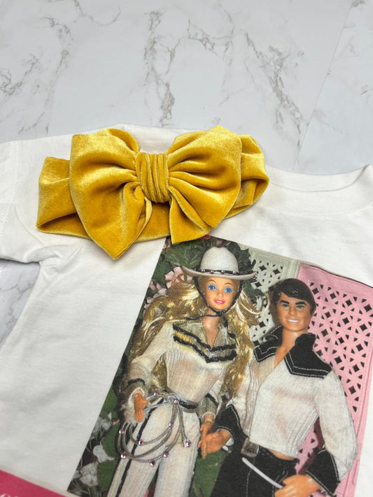 YELLOW VELVET BOW